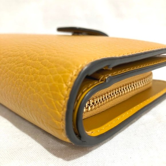 FURLA Yellow Leather Wallet Bifold Ladies - Picture 3 of 9